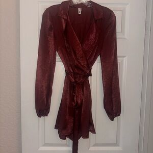 Burgundy Wrap Romper